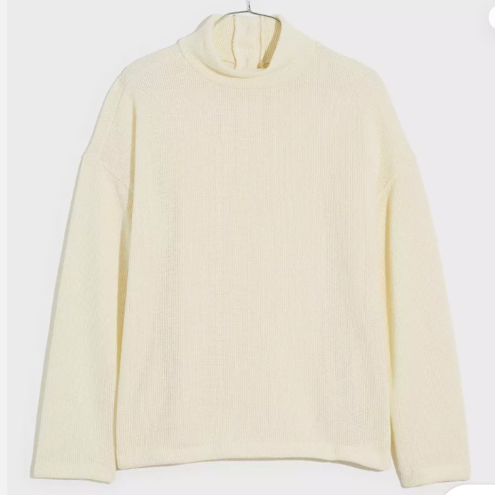 Madewell Women's Mockneck Button-Back Top with Pockets (!!) Size M NC763
